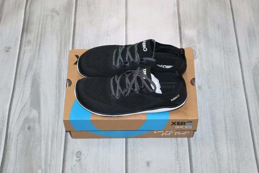 NEW Xero Shoes Nexus Knit Barefoot Athletic Sneakers Women's Black Low Top - 8.5